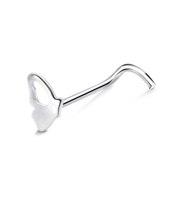 Butterfly Silver Curved Nose Stud NSKB-1768